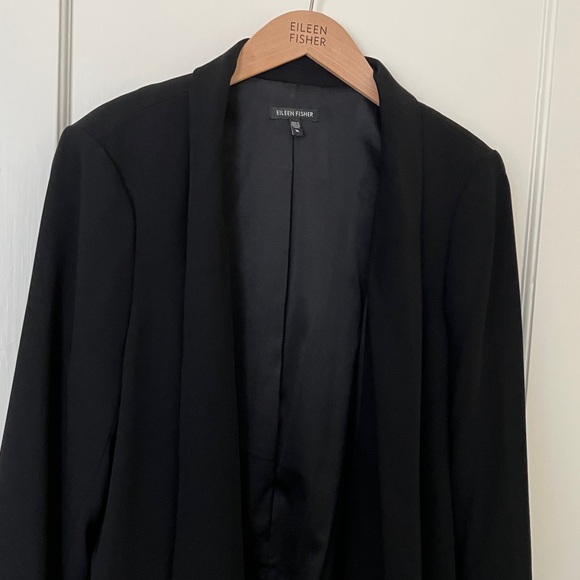 EUC Eileen Fisher Black Open Front Jacket size XL - Picture 5 of 10